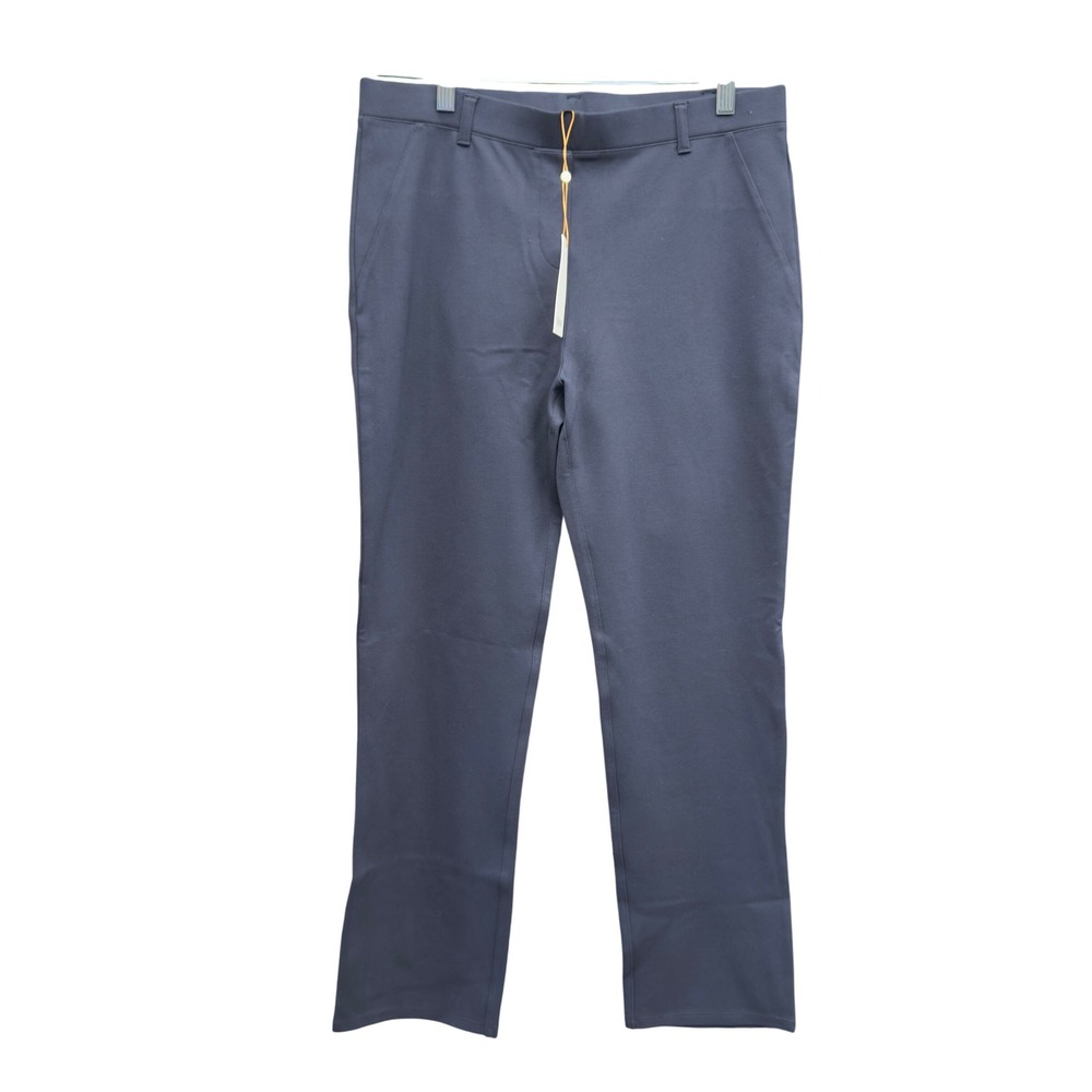 Quince Ultra-Stretch Ponte Straight Leg Pants Navy Blue Large LB24001